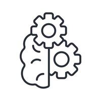 Brain icon.Editable stroke.linear style sign for use web design,logo.Symbol illustration. vector