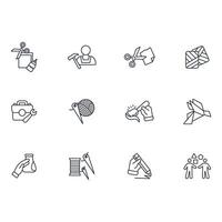 Crafting icon set line vector
