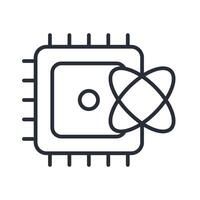 quantum computing icon.Editable stroke.linear style sign for use web design,logo.Symbol illustration. vector