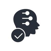 Face recognition icon flat vector