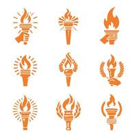 Fire Glow Torch Collection Logo vector