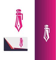 Bold Script pen logo vector