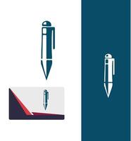 Smooth Flow pen logo design vector