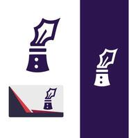 Prestige Quill pen logo design vector