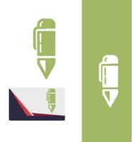 Smooth Ink pen logo design vector