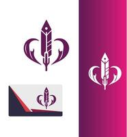 Ink Swift pen logo design vector