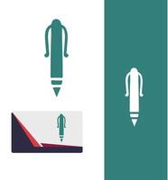 Pure Flow Pen pen logo design vector