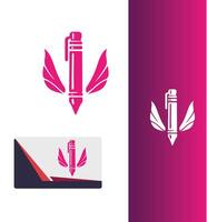 Pen Sphere pen logo design vector