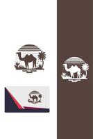 Sunset Camel camel logo vector