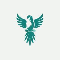 Feathered Expressions Parrot Logo Design vector