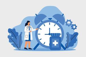 Timely Medication and Healthcare Management for Better Life vector