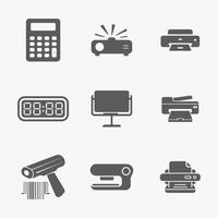 Office and Business Equipment Icons Minimal and Versatile Style vector