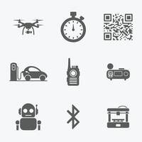 Gadgets Technology Icons Simple and Elegant for Web and Apps vector