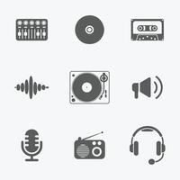 Audio and Music Equipment Icons Simple and Elegant for Web and Apps vector