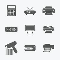 Office and Business Equipment Icons Simple and Elegant for Web and Apps vector