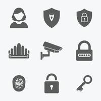 Security System Icons Simple and Elegant for Web and Apps vector