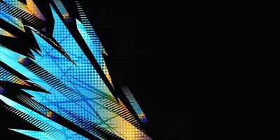 Sports Background Design With Dynamic Blue and Orange Gradient Brush Strokes and Halftone Effect in Grunge Concept vector