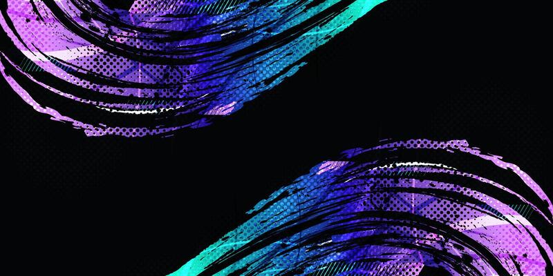 Sport Background with Colorful Gradient Brush Strokes and Halftone Effect in Grunge Style. For Cover or Poster Design
