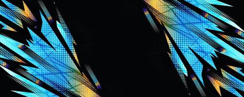 Energetic Abstract Sports Design with Vibrant Blue and Orange Gradient Brush Strokes With a Halftone Pattern vector