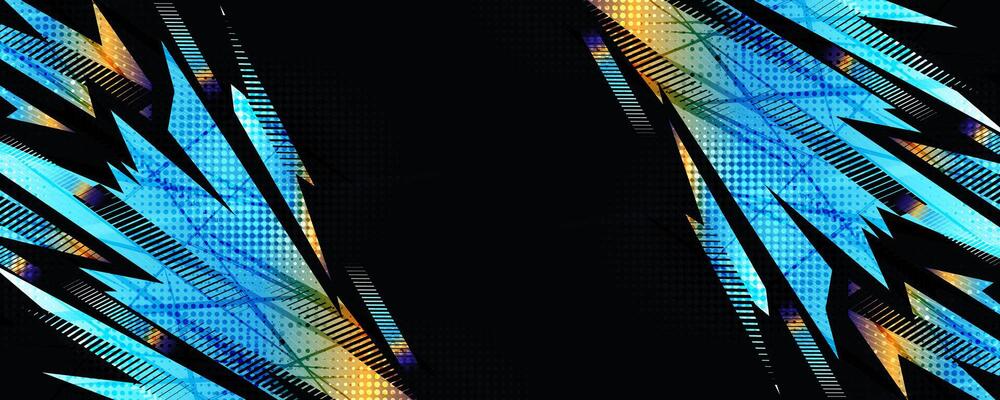 Energetic Abstract Sports Design with Vibrant Blue and Orange Gradient Brush Strokes With a Halftone Pattern