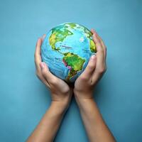 Fragile Earth Held in Caring Hands A Plea for Global Environmental Protection photo