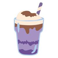 Ube Latte with Vietnamese coffee vector
