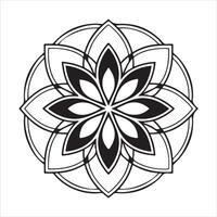 Traditional Mandala Line Drawing for Coloring Page. Decorative Circular Pattern. vector