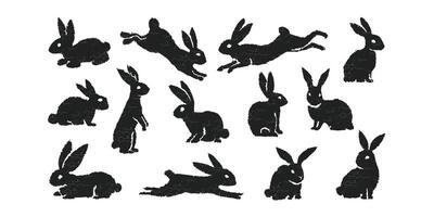 GRUNGE ELEMENT COLLECTION - RABBIT vector
