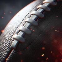 Closeup of a Gridiron Football with Sparks photo