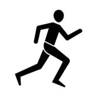 Clean runner figure design featuring sleek line art background vector