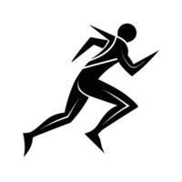 Abstract runner silhouette icon design displaying creative line art background vector