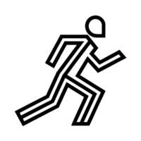 Abstract runner outline icon design featuring crisp line art background vector