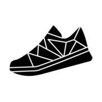 Geometric running sneaker icon design featuring creative line art background vector