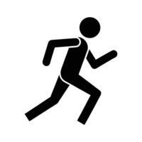 Clean runner figure icon design showcasing creative line art background vector