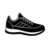 Contemporary running sneaker illustration design displaying creative line art background vector