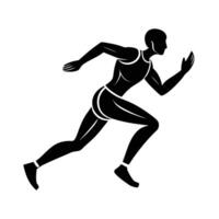 Dynamic runner silhouette graphic design showcasing creative line art background vector