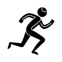 Fluid runner figure icon design showcasing modern line art background vector