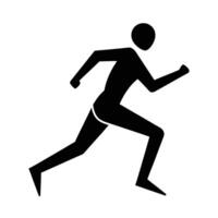 Dynamic runner silhouette icon design displaying fresh line art background vector