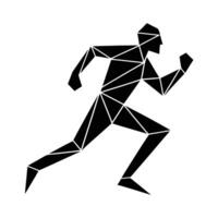 Geometric runner silhouette graphic design showcasing creative line art background vector