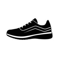 Dynamic running sneaker silhouette design displaying creative line art background vector