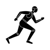 Modern runner figure outline exhibiting refined balanced motion dynamics profoundly vector