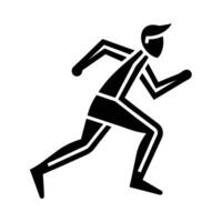 Abstract runner outline icon design featuring sleek line art background vector