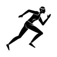 Contemporary runner figure silhouette design showcasing fresh line art background vector