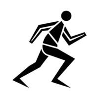 Contemporary runner icon design displaying creative sleek line art background vector