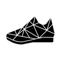 Geometric running sneaker icon design displaying creative line art background vector