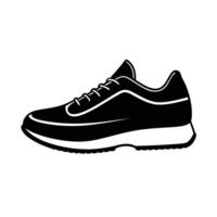 Contemporary running shoe outline design featuring modern line art background vector