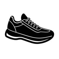 Dynamic running shoe outline design displaying creative line art background vector