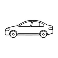 Clean22 minimalist line art design with compact vehicle on white vector