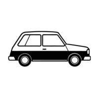 Clean10 minimalist line art design with hatchback vehicle on white vector