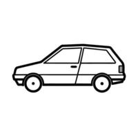Crisp2 minimalist line art design with hatchback vehicle on white vector